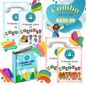 Imagem de capa para o Ebook SUPER COMBO: Grande Livro de Colorir Volumes 1 e 2 + Grande Livro de Atividades!