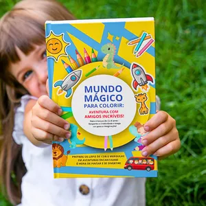 Imagem de capa para o Ebook Mundo Mágico para Colorir – Aventura com Amigos Incríveis