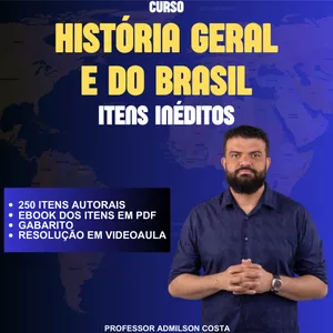 Imagem de capa para o Curso online HISTÓRIA GERAL E DO BRASIL ITENS INÉDITOS