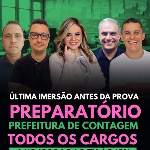 Imagem de capa para o Curso online ÚLTIMA IMERSÃO  PREPARATÓRIA PARA O CONCURSO DE CONTAGEM - TODOS OS CARGOS 