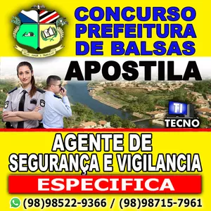 Imagem de capa para o Ebook APOSTILA ESPECIFICA AGENTE DE SEGURANÇA E VIGILÂNCIA - BALSAS MA