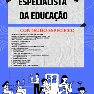 Imagem de capa para o Ebook Apostila - Conteúdo Específico para Especialista da Educação - Concurso de Guaxupé - MG
