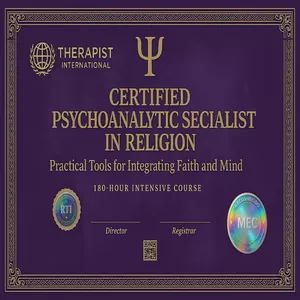 Imagem do curso ⚠️ ÚLTIMO DIA! ⚠️ Formação Especialização em Religião – Psicanalista + Livro AMAZON + Registro Profissional + Crachá Digital + Mapas Mentais + Cartilhas + Resumos + Exercícios + Práticas
