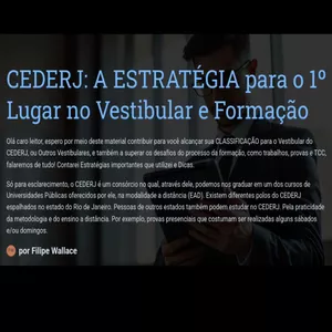 Imagem de capa para o Ebook CEDERJ: A ESTRATÉGIA para o 1º Lugar no Vestibular e Formação 2025