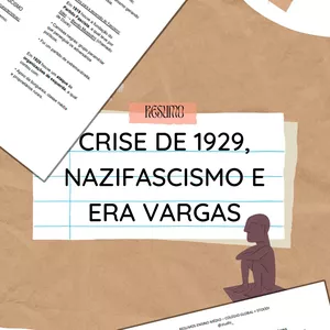 Imagem de capa para o Ebook Resumo História - Crise de 1929, Nazifascismo e Era Vargas.