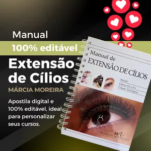 Imagem de capa para o Ebook Apostila Editável - Extensão de Cílios