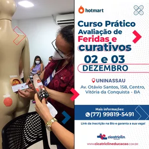 Imagem de capa para o Evento presencial Curso prático de Avaliação de feridas e Curativos