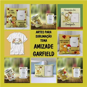 Imagem principal do produto Artes para sublimação tema "Amizade Garfield"