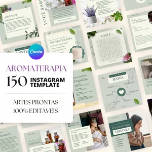 Imagem de capa para o Ebook Pack Aromaterapia + Bônus: Templates para Instagram editáveis no Canva