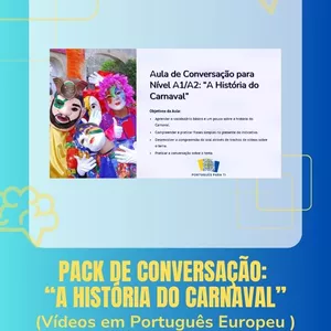 Imagem de capa para o Curso online Pack - Aulas de Conversação: "A História do Carnaval" com vídeos em Português Europeu