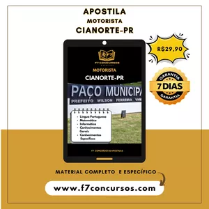 Imagem do curso Apostila Motorista de Cianorte - PR