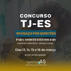 Imagem de capa para o Curso online Revisaço por questões - TJES | Assistente Social