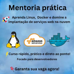 Imagem de capa para o Curso online Aprenda Linux, Docker e domine a implantação de serviços em Nuvem