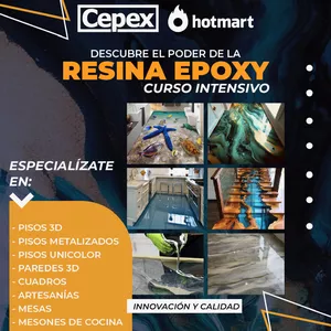 Imagen de portada para Curso online CURSO DE RESINA EPOXI PARA PISOS, MURALES 3D, TECHOS Y ARTESANÍA