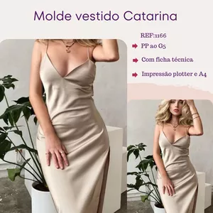 Imagem de capa para o Ebook Molde vestido Catarina REF:1166