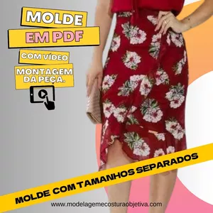 Imagem de capa para o Curso online MOLDE EM PDF-Saia envelope curta com babado (com vídeo da montagem da peça)