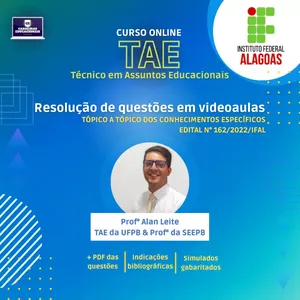 Imagem de capa para o Curso online TAE IFAL 2022 - Técnico em Assuntos Educacionais