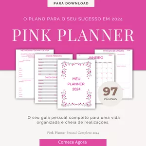 Imagem de capa para o Curso online Pink Planner Pessoal 2024