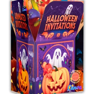 Cover image for Ebook  Editable Animated Halloween Invitations Pack