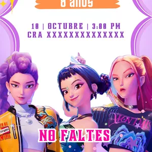 Imagen de portada para Ebook PLANTILLA EDITABLE INVITACION DE CUMPLEAÑOS KPOP