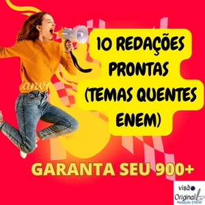Imagem de capa para o Ebook 10 REDAÇÕES PRONTAS (TEMAS QUENTES ENEM)