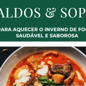 Imagem de capa para o Ebook Caldos e Sopas saudáveis