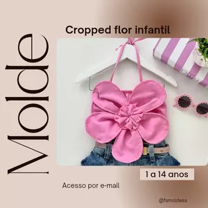 Imagem de capa para o Ebook Molde cropped flor infantil 