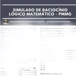 Imagem de capa para o Ebook SIMULADO RACIOCÍNIO LÓGICO MATEMÁTICO PARA PMMG