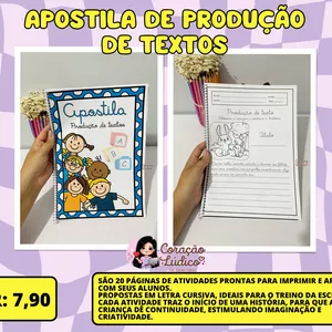 Imagem de capa para o Ebook ✨ Apostila Produção de Textos ✨