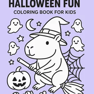 Cover image for Ebook "Capybara Halloween Fun – Coloring Book for Kids"