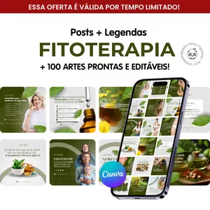 Imagem de capa para o Curso online CANVA PACK FITOTERAPIA