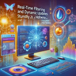 Cover image for Online course Real-time Filtering and Dynamic Updates with Rails, Stimulus JS, and Hotwire 🌐🔄