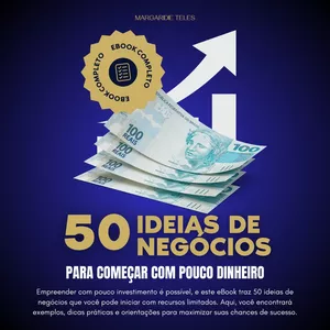 Imagem de capa para o Ebook 50 ideias de negócios para começar com pouco dinheiro.