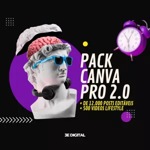 Imagem de capa para o Ebook PACK CANVA PRO 2.0