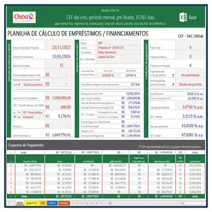 Imagem de capa para o Curso online Planilha de Financiamento CEF Pré-Fixado SAC 365d dia vcto