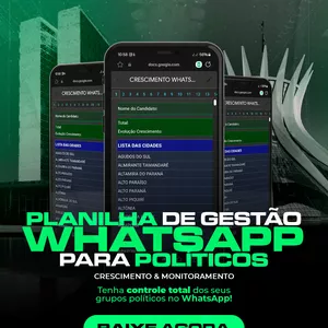 Imagem de capa para o Ebook Planilha Gestão de WhatsApp para Políticos – Crescimento e Monitoramento