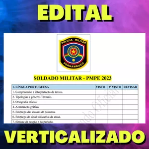 Imagem de capa para o Ebook SOLDADO MILITAR - PMPE 2023 - Edital Verticalizado