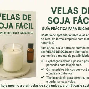 Imagem de capa para o Ebook ✨ Velas de Soja Fácil – Guia Prático para Iniciantes ✨