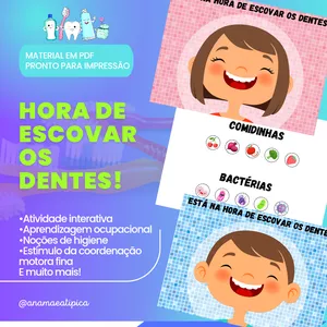 Imagem de capa para o Ebook Está na hora de escovar os dentes! (Material didático)