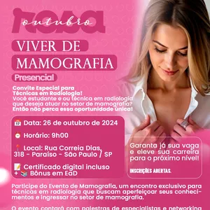 Imagem de capa para o Curso online Outubro Rosa - Viver de Mamografia - Presencial