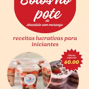 Imagem de capa para o Ebook RECEITAS DE BOLOS NO POTE DE CHOCOLATE COM MORANGO 