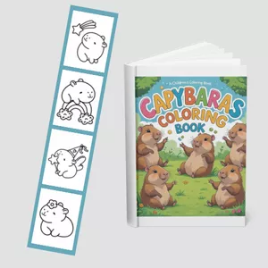 Cover image for Ebook Capybara Coloring Fun: 10 Adorable Capybara Drawings to Color