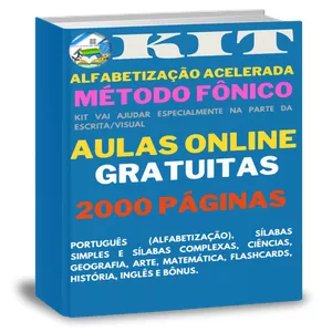 Imagem de capa para o Ebook Kit Alfabetização Acelerada pelo Método Fônico: 2000 páginas em PDF e Aulas Online Gratuitas 