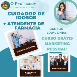 Curso Curso Cuidador de Idosos + Atendente de Farmácia: Grátis Marketing Pessoal
