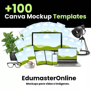 Imagen de portada para Ebook +100 Canva Mockup Templates