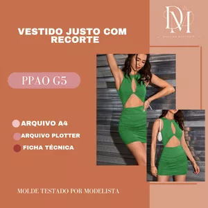 Imagem de capa para o Ebook VESTIDO JUSTO COM RECORTE 