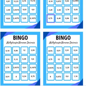 Imagem de capa para o Ebook Bingo Multiplicação Números Decimais