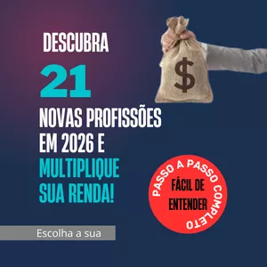 Imagem de capa para o Ebook Descubra 21 Novas Profissões em 2026 e Transforme Seu Futuro para Multiplicar Sua Renda!