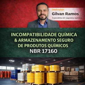 Imagem de capa para o Curso online Incompatibilidade Química e Armazenamento Seguro de Produtos Químicos NBR 17160