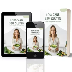 Imagem de capa para o Ebook Low Carb Sem Glúten: O Guia Anti-Inflamatório de 14 Dias para Desinchar e Eliminar o Açúcar